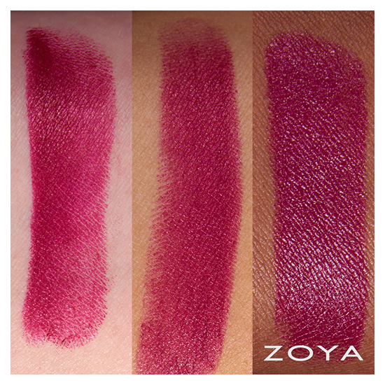 zoya lipstick in Jasmine swatched on skin