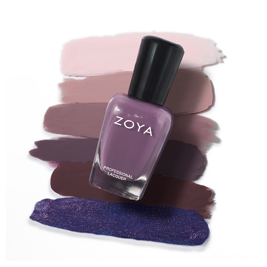 Zoya Nail Polish in Vivian Bottle over swatches