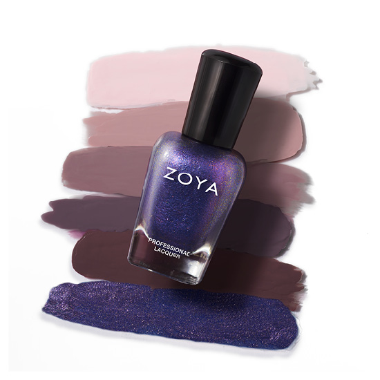 Zoya Nail Polish in Marlowe Bottle over swatches