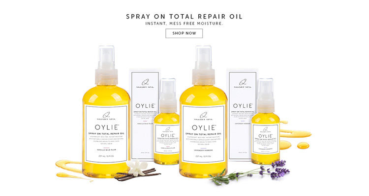 Oylie Spray on total repair oil. Instant Mess Free Moisture. Shop Now