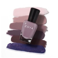 Zoya Nail Polish in Barrett Bottle over swatches