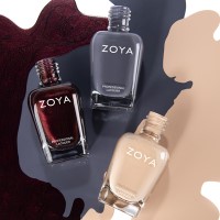 Zoya Holiday Trio 4 showing a neutral, grey, and dark red