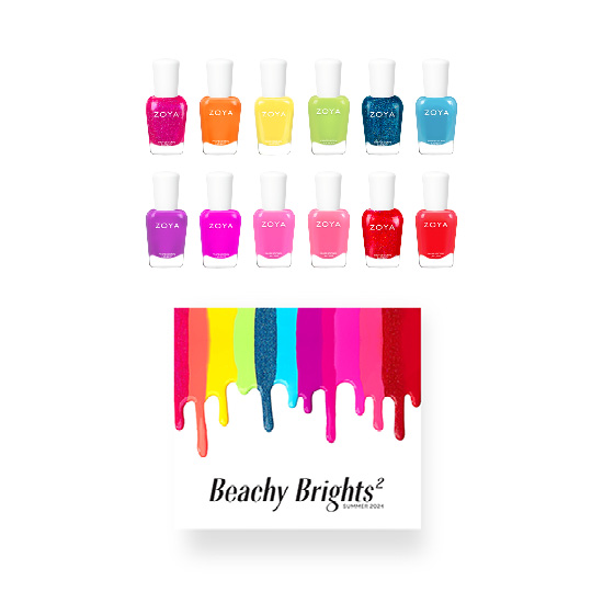 Beachy Brights 2 - Neon ZOYA Nail Polish Compete Collection Sampler Petite