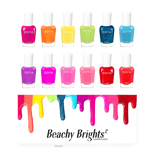 Beachy Brights 2 - Neon ZOYA Nail Polish Compete Collection Sampler