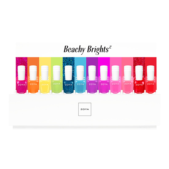 Beachy Brights 2 - Neon ZOYA Nail Polish Complete Display