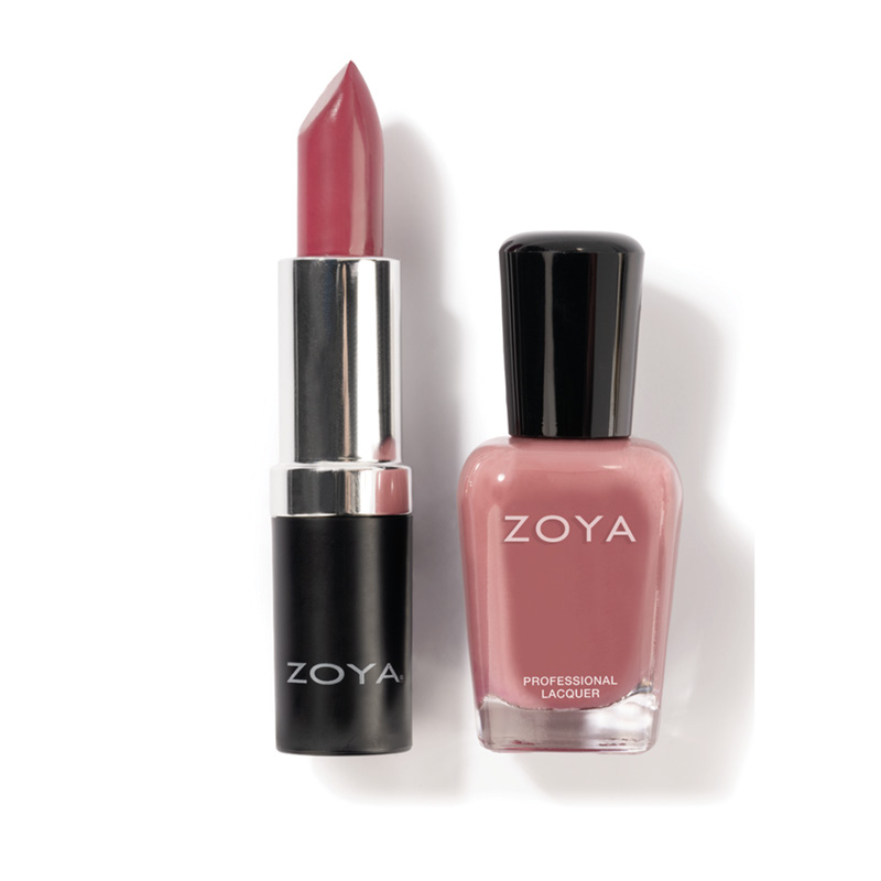 Full Size, Lipstick in Layne & Madeline Nail Polish n silver window gift box - 0.5oz/15mL-0.14oz/42g