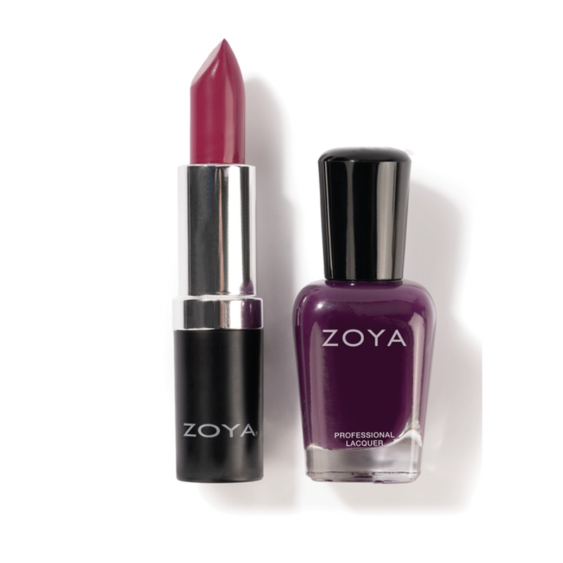 Full Size, Lipstick in Bristol & Vanessa Nail Polish n silver window gift box - 0.5oz/15mL-0.14oz/42g