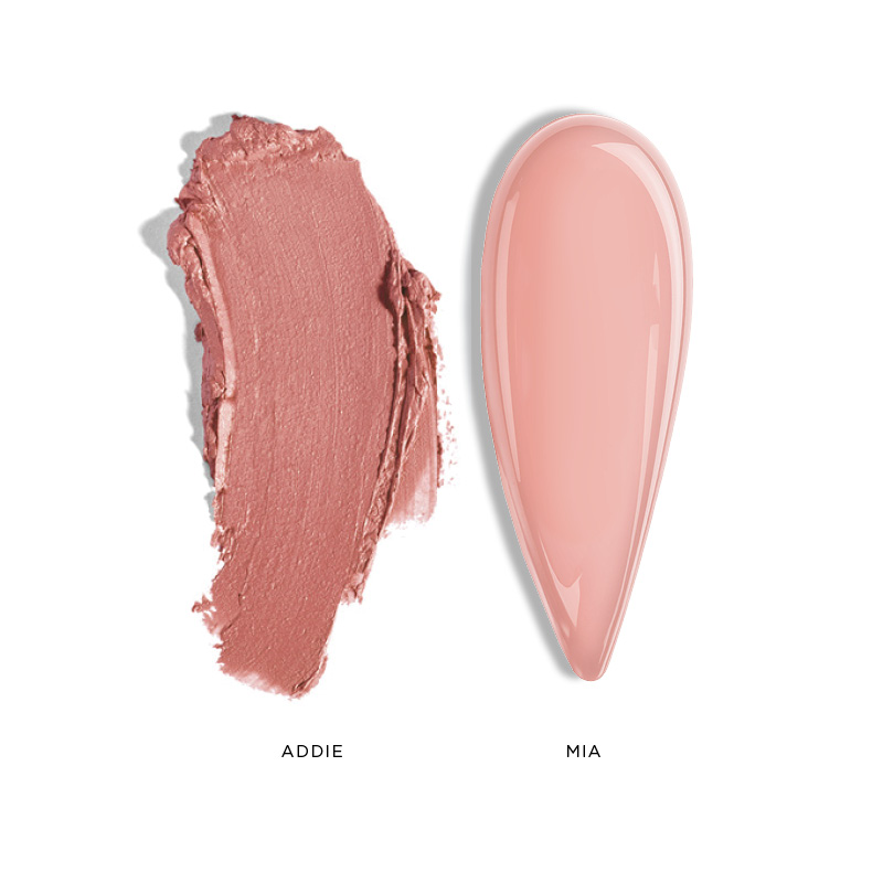 Full Size, Lipstick in Addie & Mia Nail Polish in silver window gift box