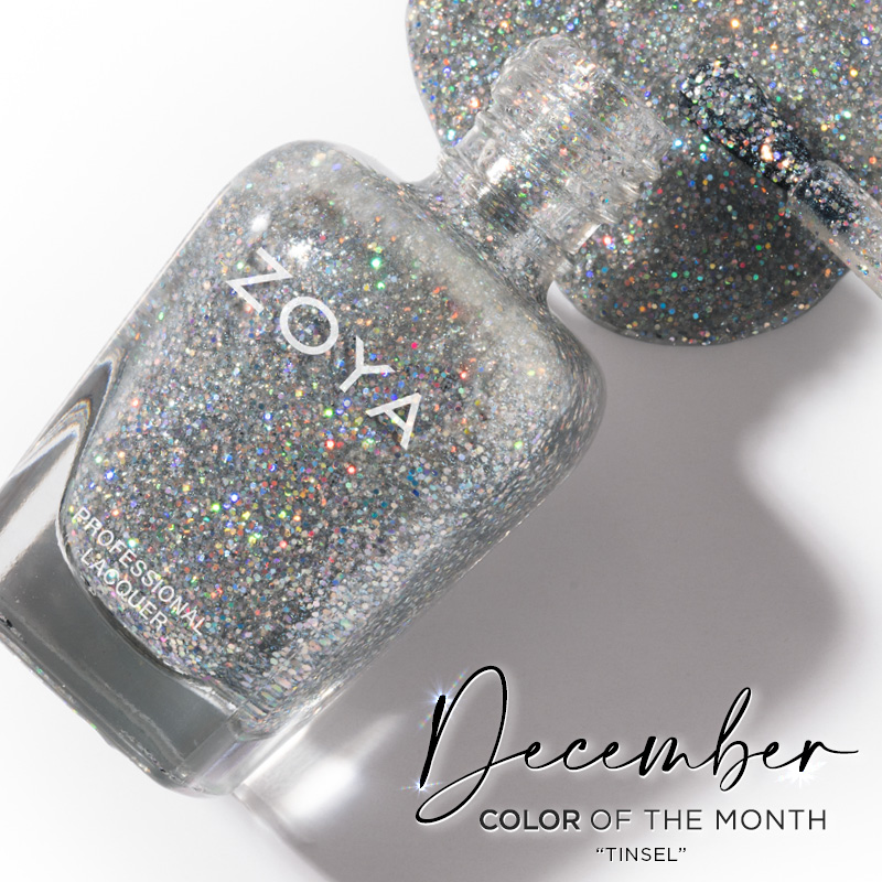 Tinsel Nail Polish Bottle with polish background