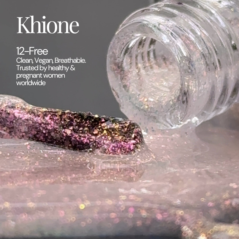 Khione Nail Polish Bottle with polish background