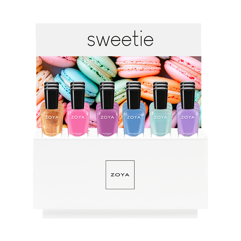 Zoya Sweetie pastel nail polish display colors