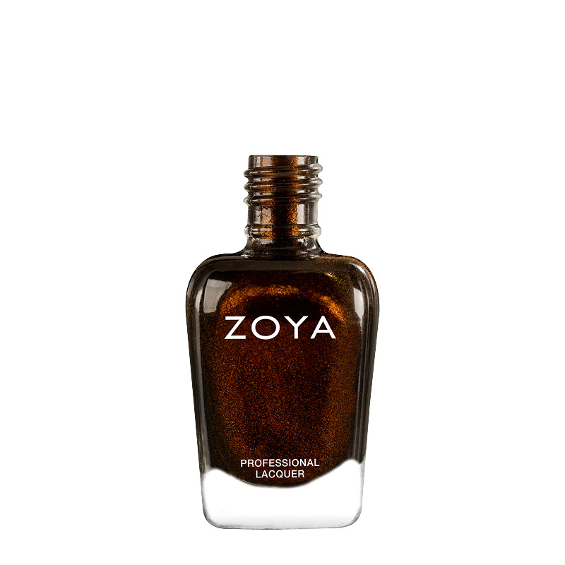 Thatcher | Warm chestnut burnished gold crushed velvet metallic Long Lasting Vegan Nail Polish | ZOYAspill