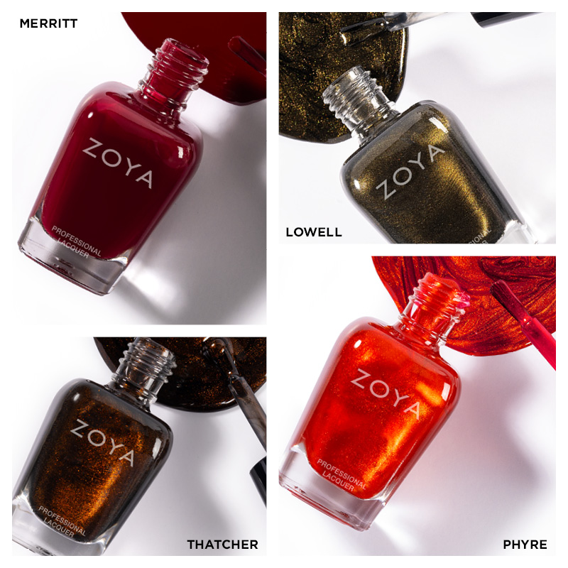 Thatcher | Warm chestnut burnished gold crushed velvet metallic Long Lasting Vegan Nail Polish | ZOYA 4